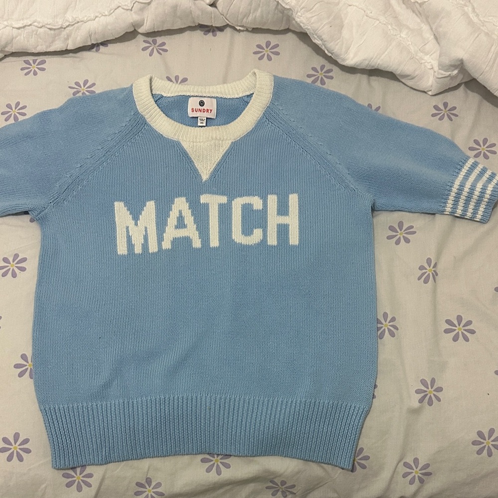 Sundry woman Light Blue 'MATCH' Crewneck Sweater